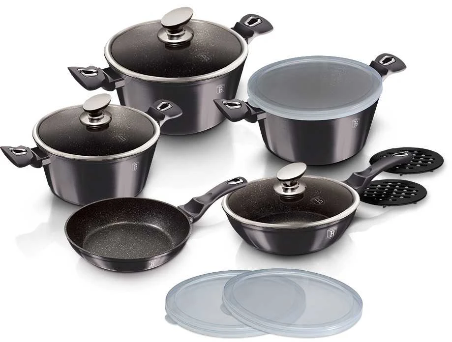 Puodų rinkinys 13 dalių BERLINGER HAUS BH/6886 Metallic Line Carbon Pro Edition