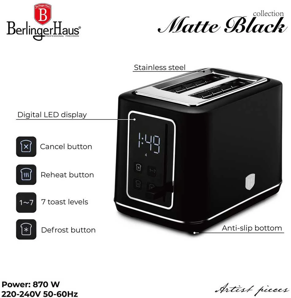 Berlinger Haus Skrudintuvas (skaitmeninis skrudintuvas) BerlingerHaus | Matte Juodas Collection BH-9660