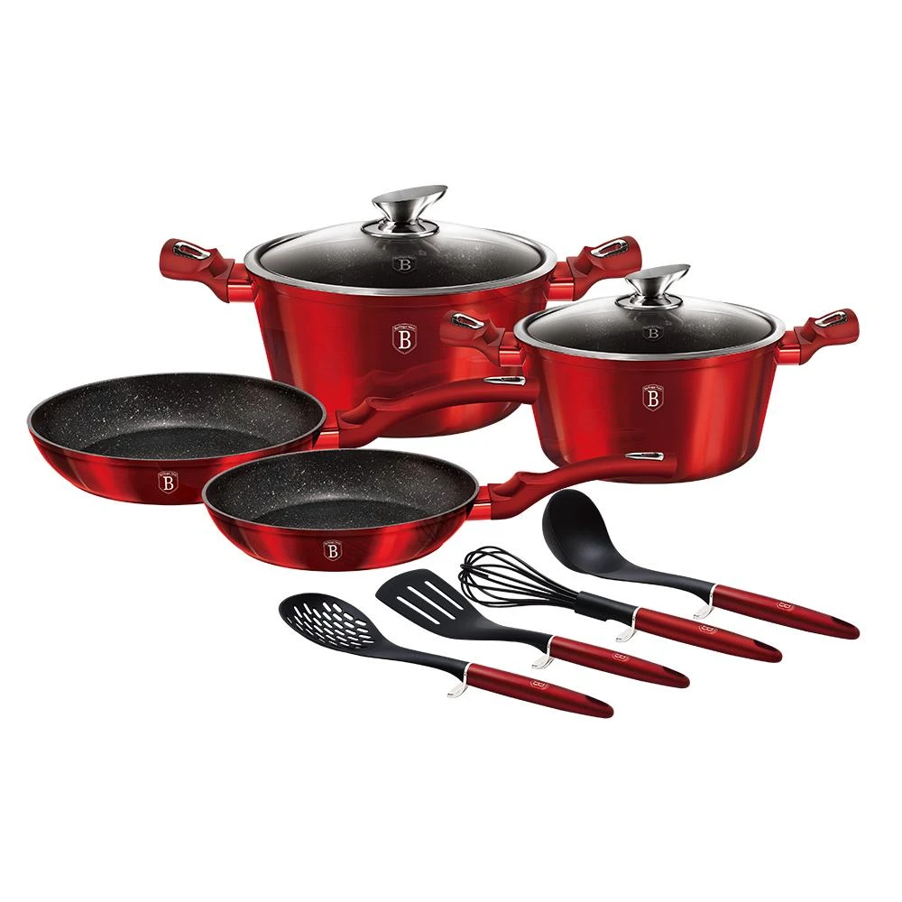 Puodų rinkinys Berlinger Haus BH-6141 Burgundy Metallic Line 10 dalių