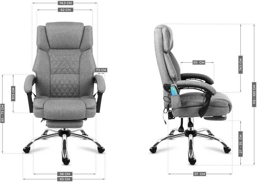 Biuro kėdė „Mark Adler Boss 6.0 Pilkas“, masažinė, pilka (3PL)