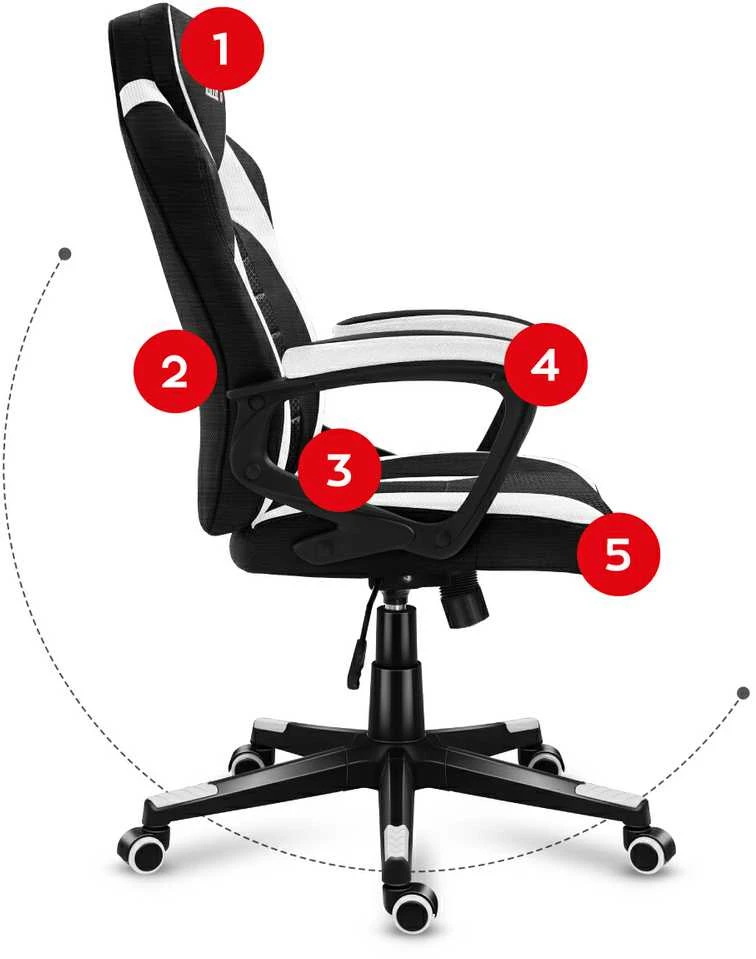 Žaidimų kėdė Huzaro Force 2.5 Mesh, Baltos spalvos
