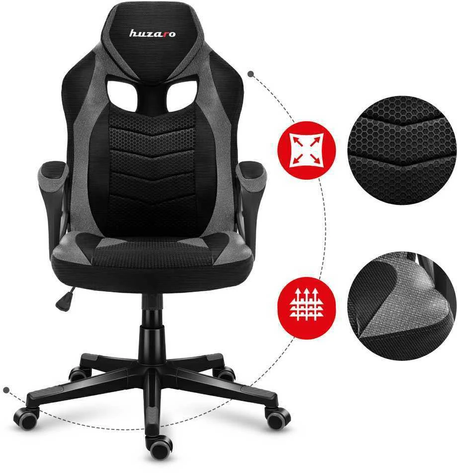 Žaidimų kėdė Huzaro Force 2.5 Mesh, Pilkos spalvos