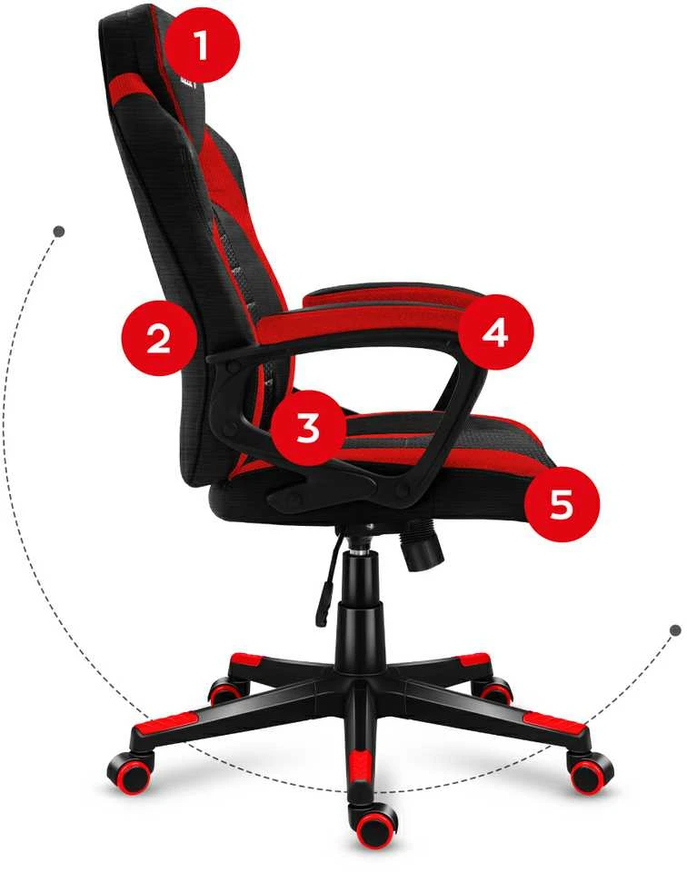 Žaidimų kėdė Huzaro Force 2.5 Mesh, Raudonos spalvos