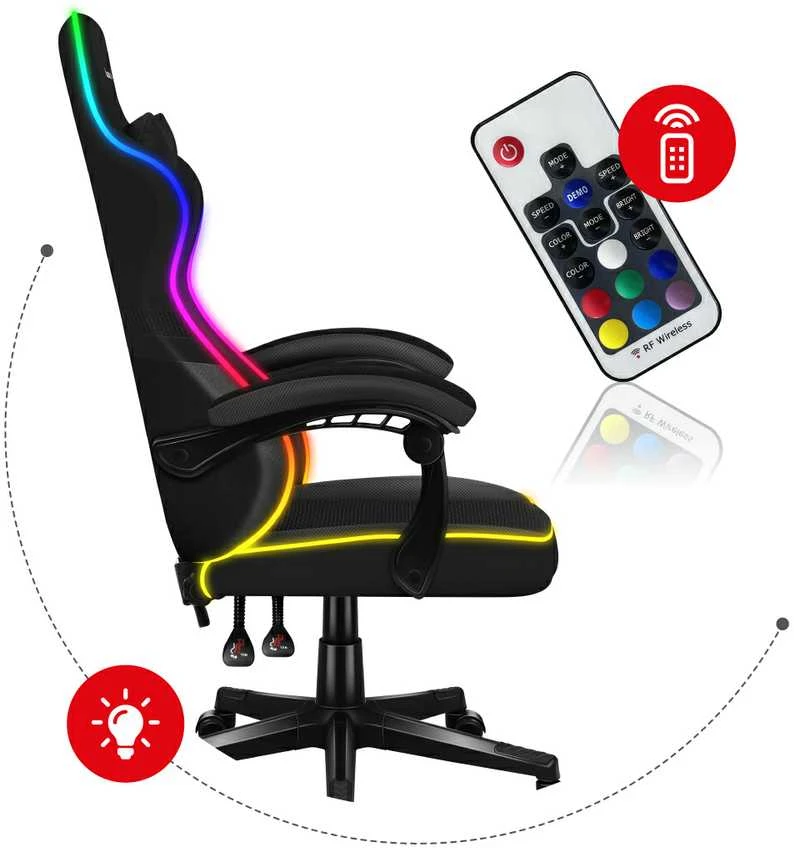 Žaidimų kėdė Huzaro Force 4.4, RGB juoda