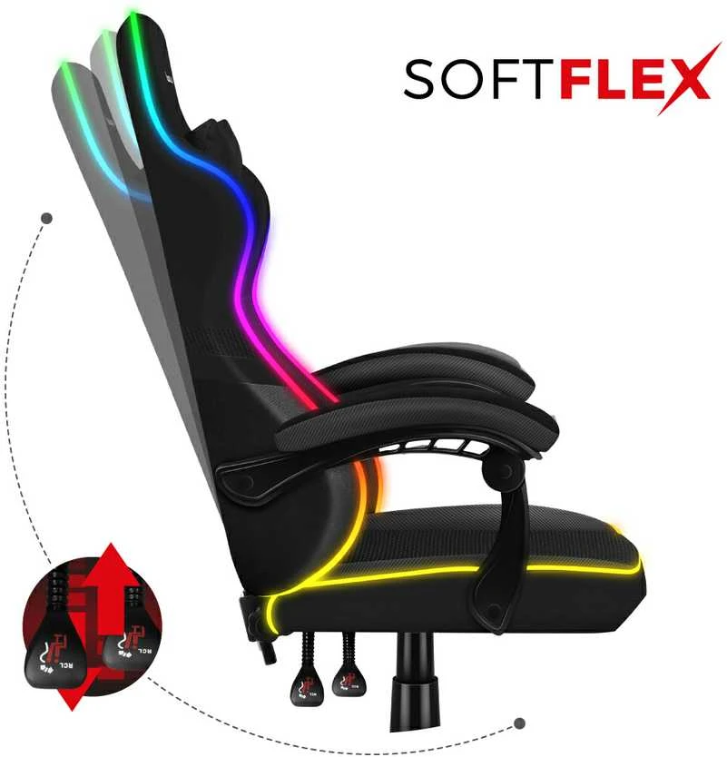 Žaidimų kėdė Huzaro Force 4.4, RGB juoda