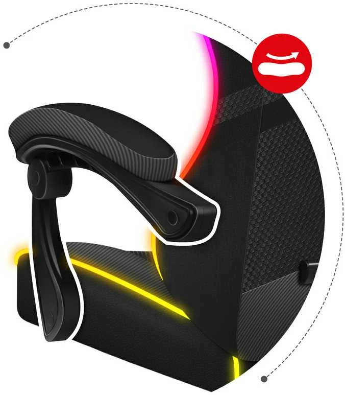 Žaidimų kėdė Huzaro Force 4.4, RGB juoda