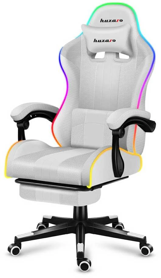 Žaidimų kėdė Huzaro Force 4.7 RGB, Baltos spalvos
