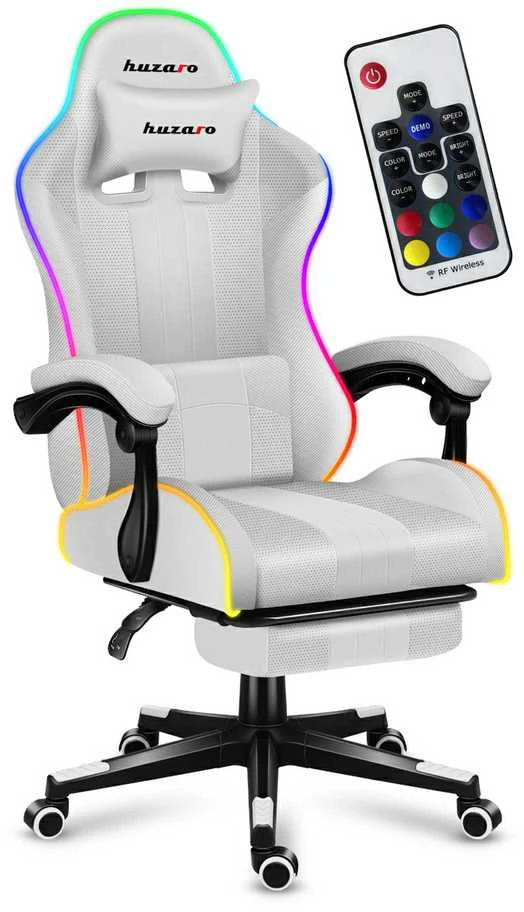 Žaidimų kėdė Huzaro Force 4.7 RGB, Baltos spalvos
