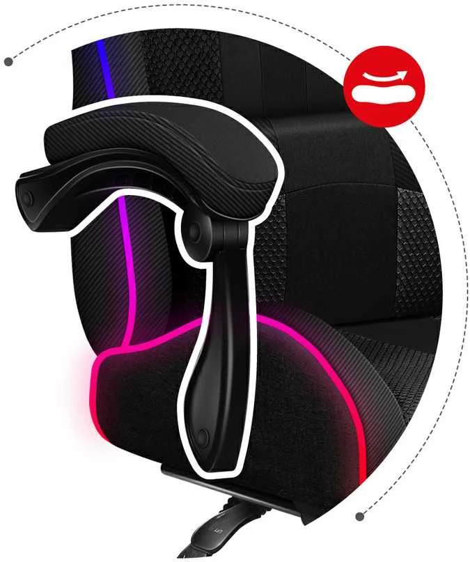Žaidimų kėdė Huzaro Force 4.7 RGB, Juoda
