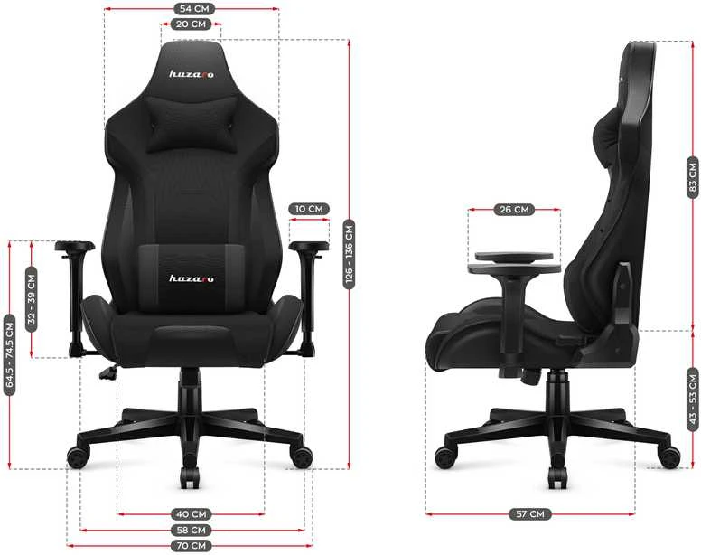 HUZARO FORCE 7.6 žaidimų fotelis juodas