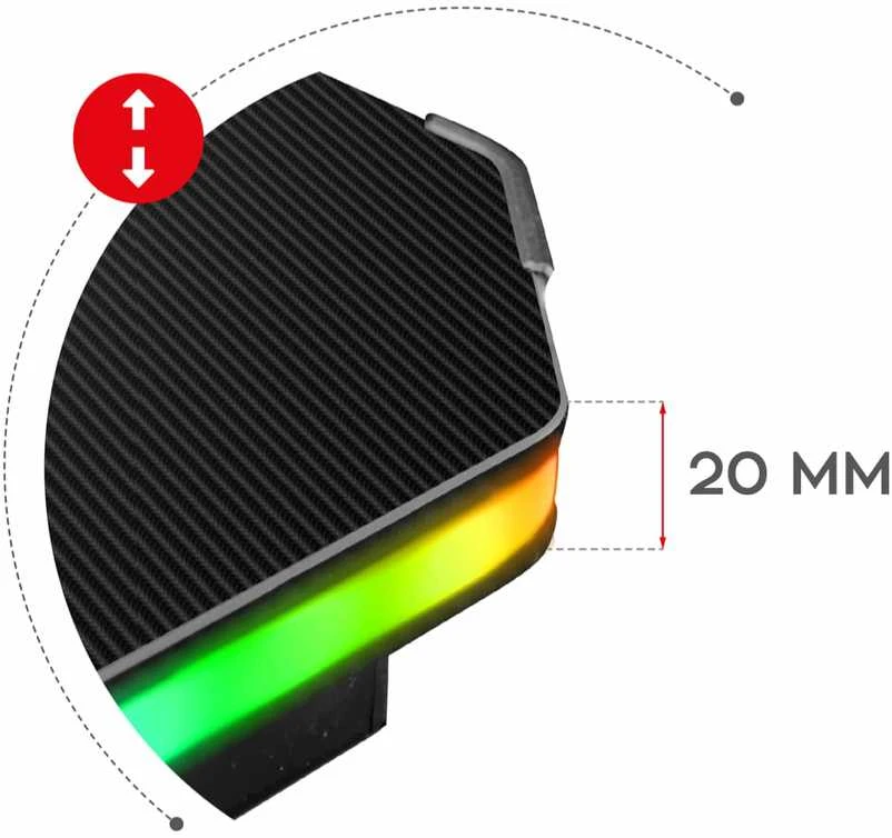Žaidimų stalas Huzaro Hero 2.5 RGB, Juodas