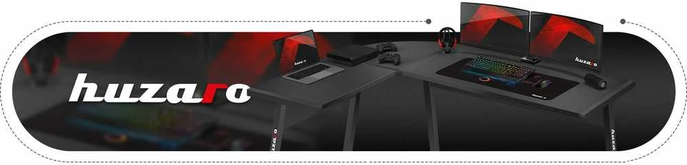 Kampinis žaidimų stalas Huzaro Hero 6.0, Juodos spalvos