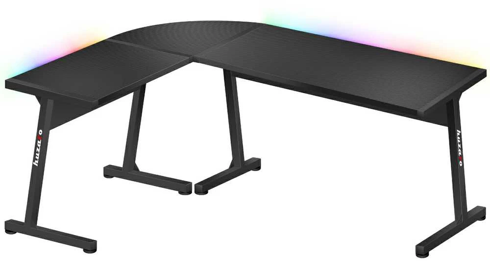 Kampinis žaidimų stalas Huzaro Hero 6.0 RGB, Juodas