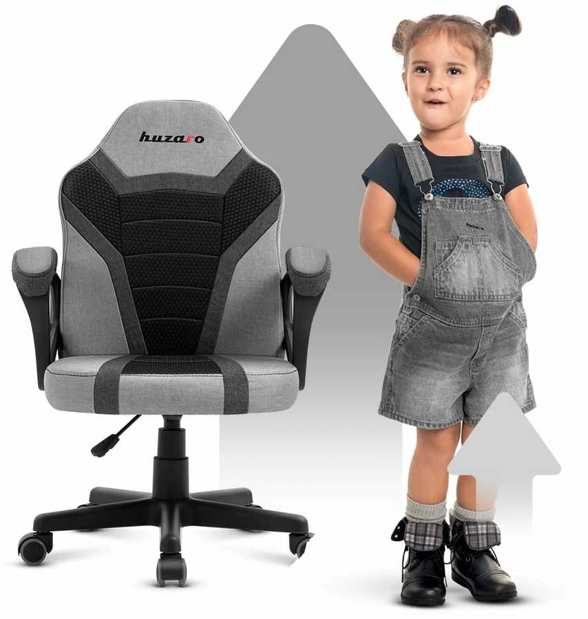 Žaidimų kėdė vaikams Huzaro Ranger 1.0, Juodos/Pilkos spalvos
