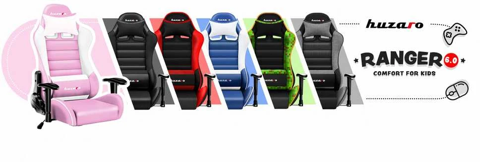 Žaidimų kėdė vaikams Huzaro Ranger 6.0, Baltos/Rožinės spalvos