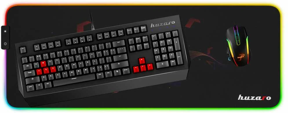 Pelės kilimėlis Huzaro RGB, Juodos spalvos