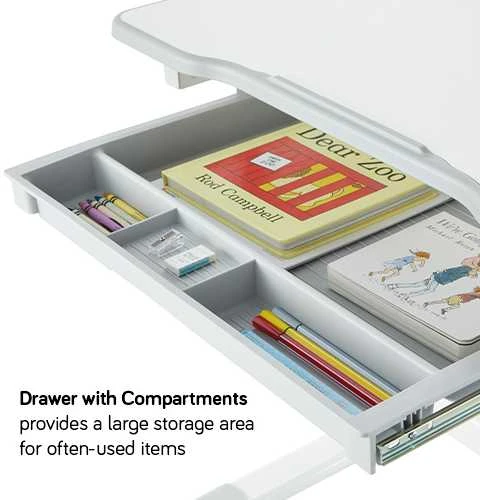 Fundesk Augantis vaikiškas stalas ir kėdė «Ergonomica Pilkas»