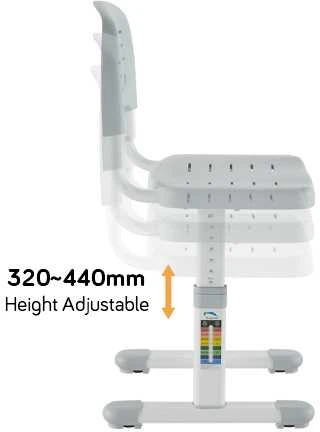 Fundesk Augantis vaikiškas stalas ir kėdė «Ergonomica Pilkas»