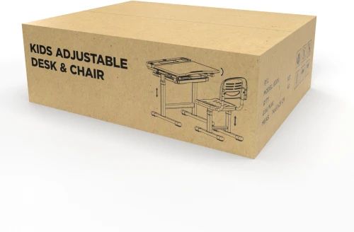 Fundesk Augantis vaikiškas stalas ir kėdė «Ergonomica Pilkas»