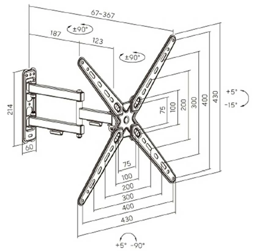 Fundesk TV laikiklis 13"-55" televizoriams SMART443