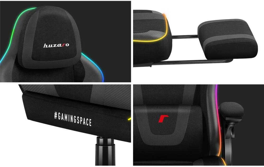 Žaidimų kėdė „Huzaro Force 4.6 Juodas Mesh RGB Smart“