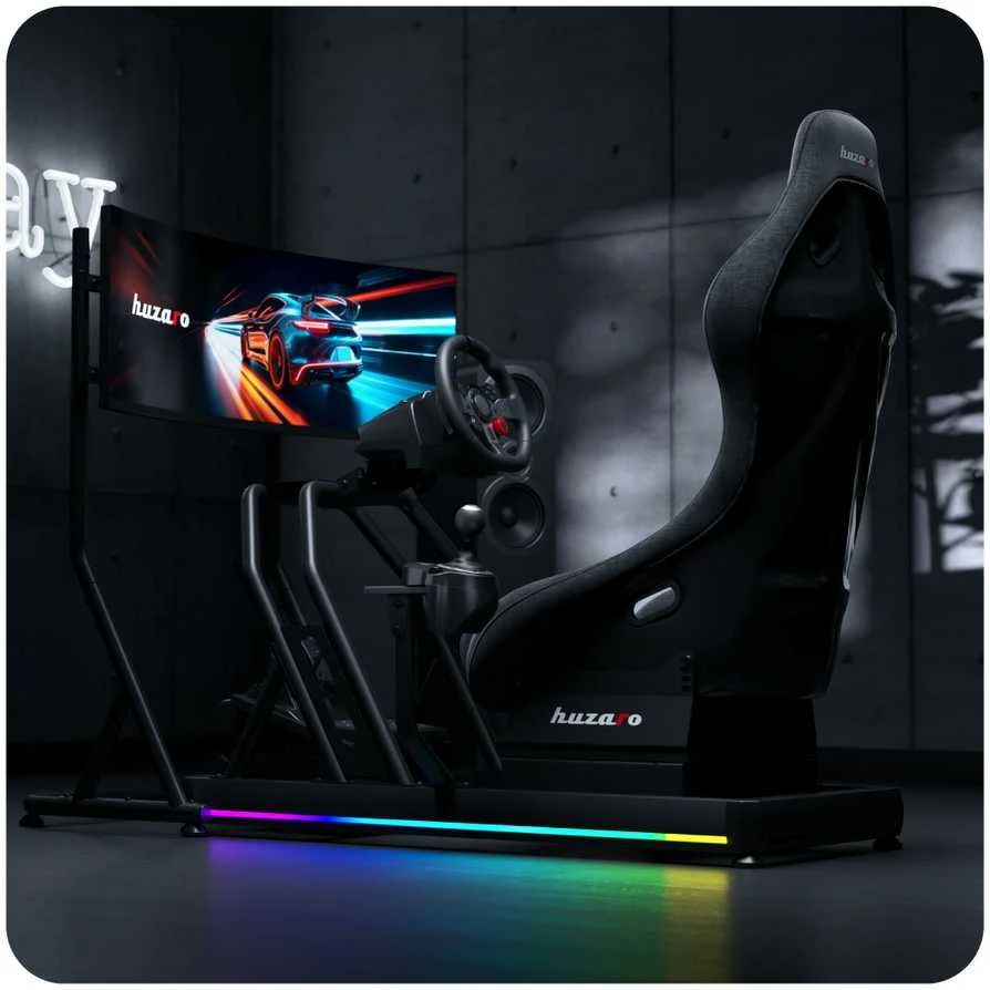 Lenktynių kokpitas „HUZARO SPEED 9.0“, iki 150 kg, reguliuojamas, su LED apšvietimu