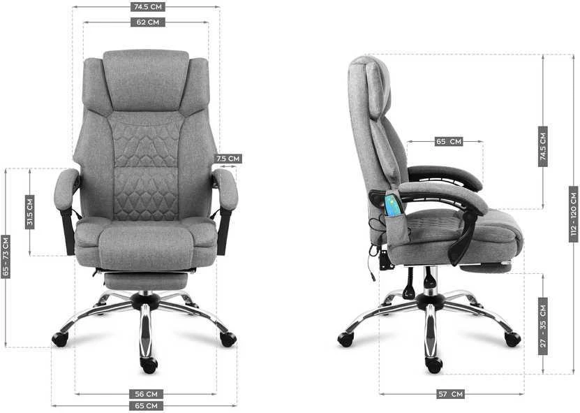 Biuro kėdė „Mark Adler Boss 6.0 Pilkas“, masažinė, pilka