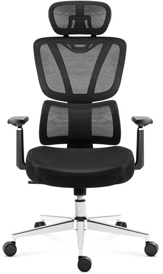 Ergonominė biuro kėdė su tinkleliu ir chromuotu pagrindu