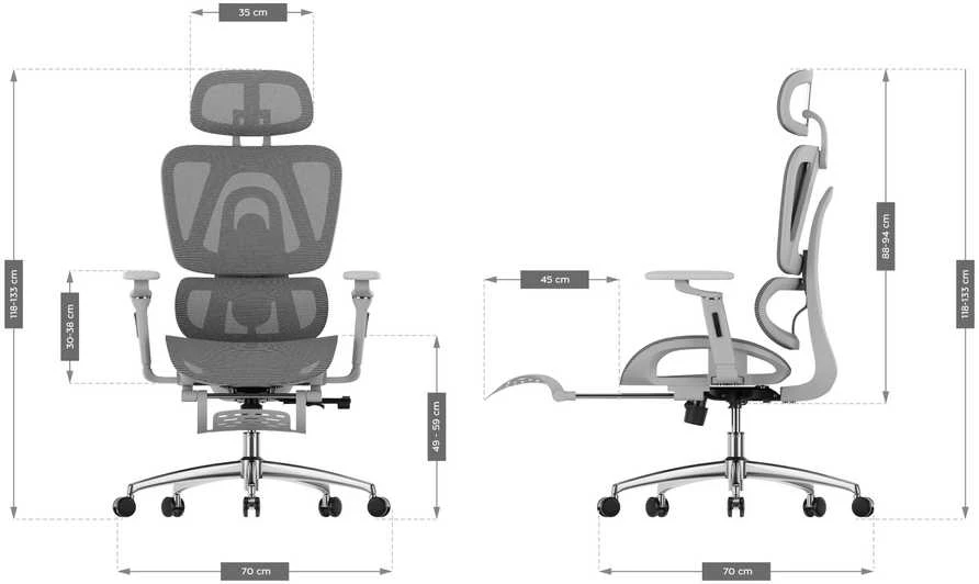 Biuro kėdė „Mark Adler Expert 7.9 Pilkas“, ergonominė kėdė, pilka