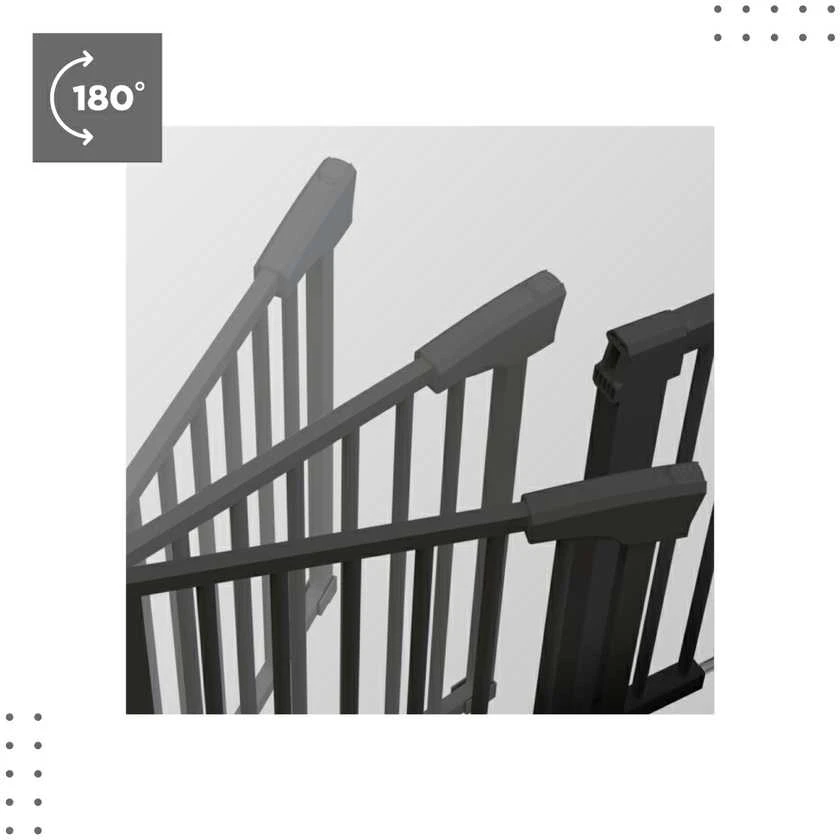 Laiptų ir praėjimų apsauga varteliai „Tulano Guardian 3.0 Juodas“, reguliuojami 75-110 cm, juodos spalvos