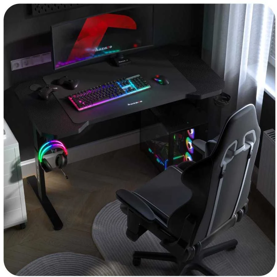 Žaidimų stalas „HUZARO Hero 2.6“, juodas