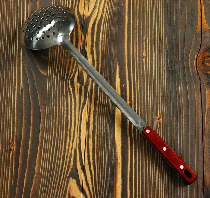 Kapgir Kiaurasamtis uzbekiškam kazanui 45 cm su medine rankena (gilus)