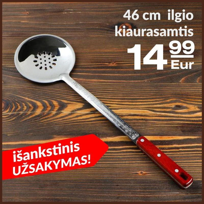 Kapgir Kiaurasamtis uzbekiškam kazanui 46 cm su medine rankena