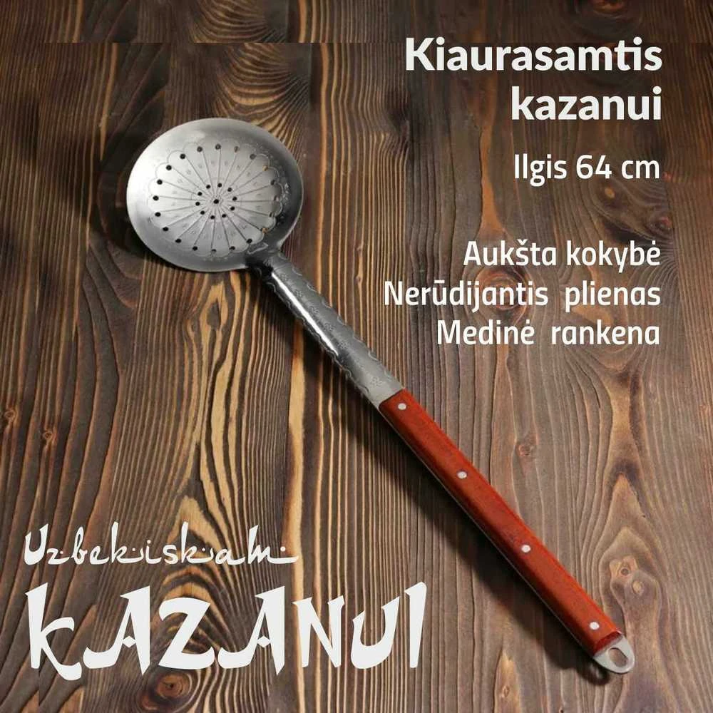 Kapgir Kiaurasamtis uzbekiškam kazanui 64 cm su medine rankena