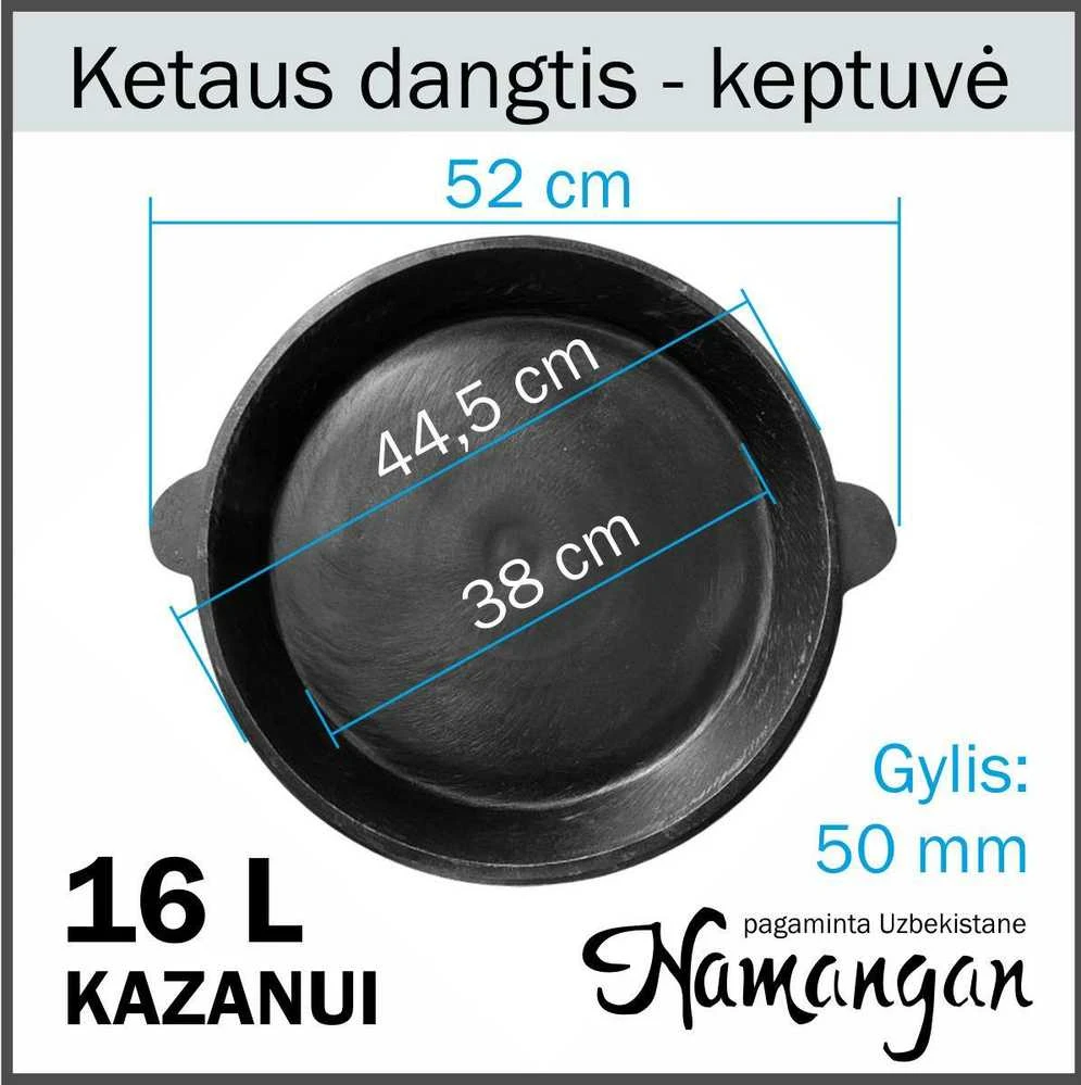 Rištan Komplektas: Krosnelė (3mm) Kazanas 16L - Dangtis-keptuvė- Kiaurasamtis