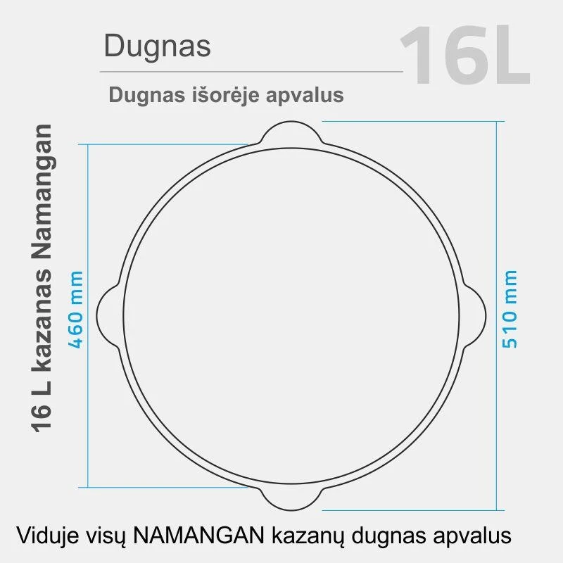 Rištan Komplektas: Krosnelė (3mm) Kazanas 16L - Dangtis-keptuvė- Kiaurasamtis - Peilis