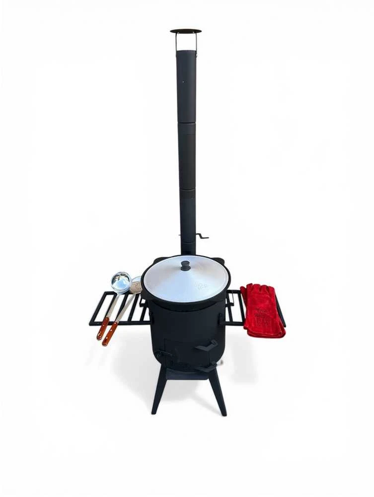 Kazan Mangal Krosnelė kazanui 8-12L / skersmuo 36cm / plienas 3mm / 2 lentynos dovanų