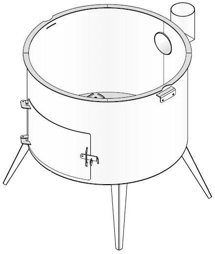 Kazan Mangal Krosnelė kazanui 80-110L / skersmuo 80cm / plienas 3mm