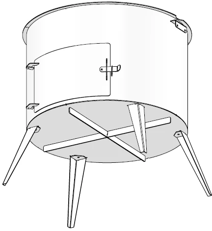 Kazan Mangal Krosnelė kazanui 80-110L / skersmuo 80cm / plienas 3mm