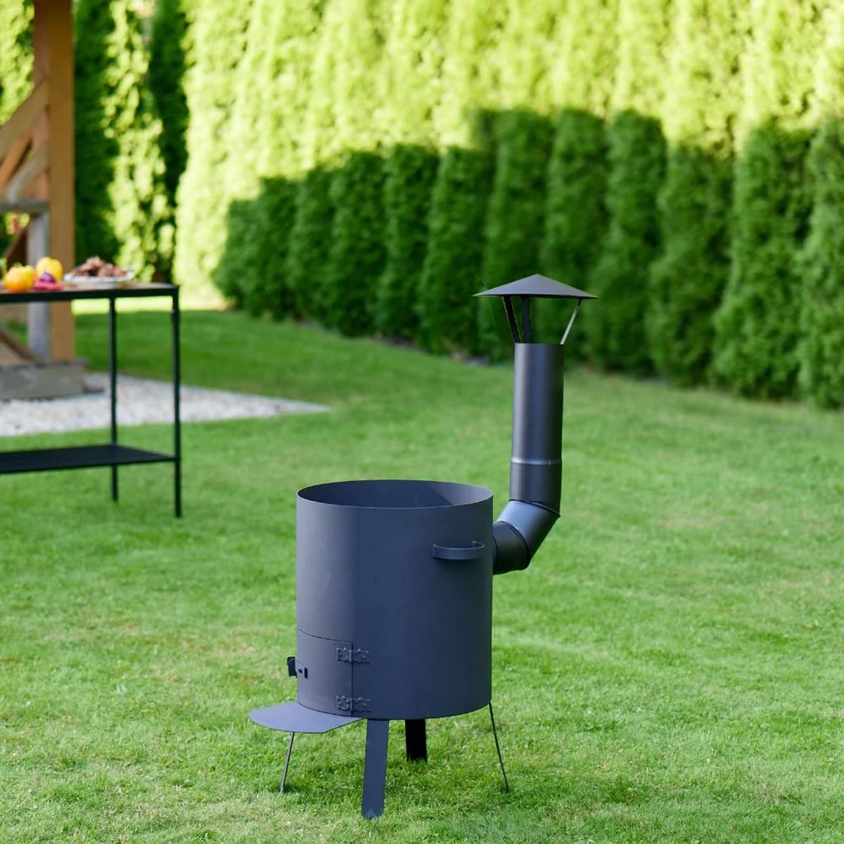 Dm_Grill Kazan Mangal Krosnelė su kaminu 8L kazanui (2 mm plienas, 300 mm skersmuo)