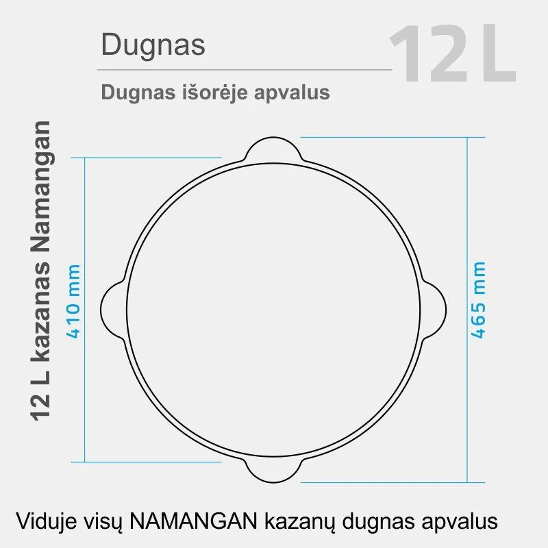 Rištan Krosnelės 10-12L Komplektas: Kazanas 12L - Leganas - Samtis - Kiaurasamtis