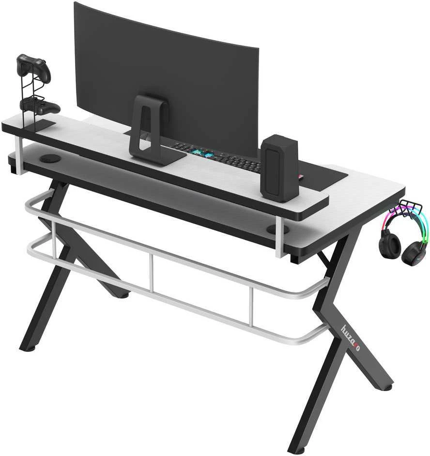 Žaidimų stalas Huzaro Hero 5.0, Juodos/Baltos spalvos