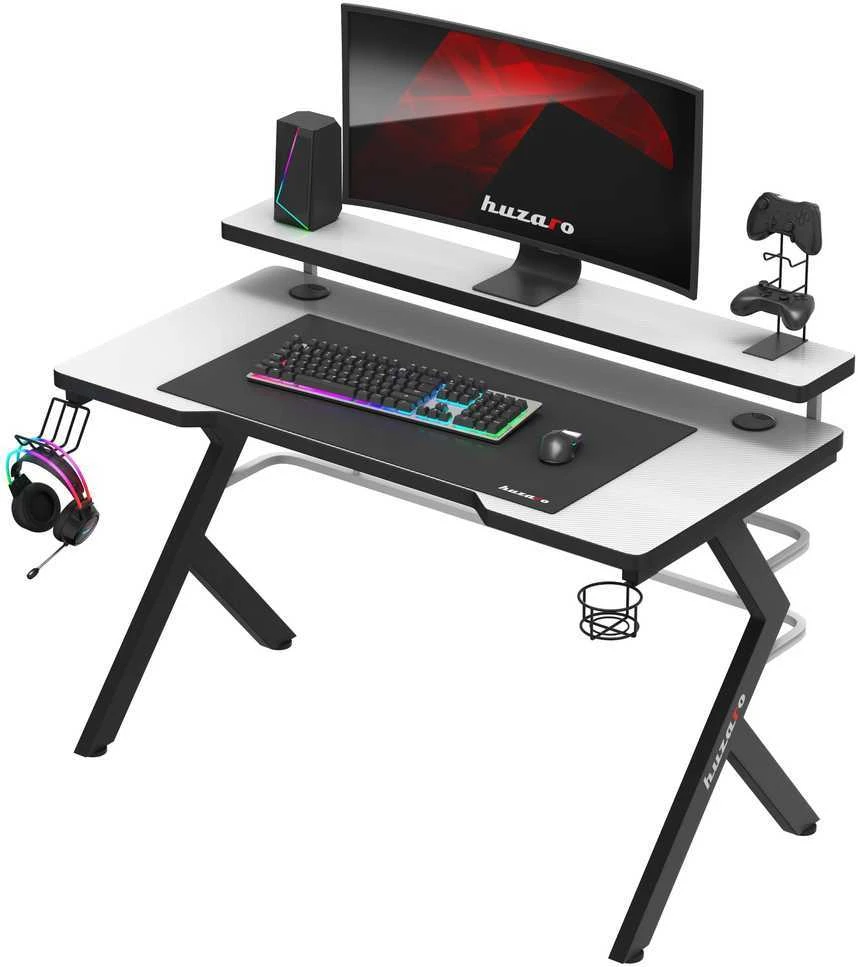 Žaidimų stalas Huzaro Hero 5.0, Juodos/Baltos spalvos