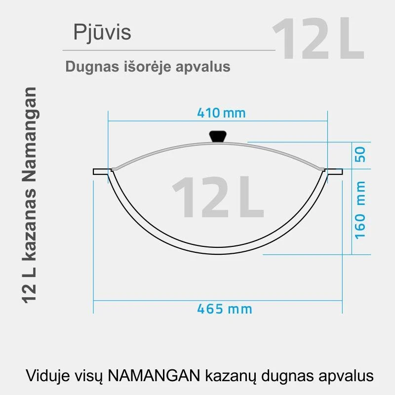 Komplektas: Krosnelė kazanui 12L / Namangan kazanas 12L / Kiaurasamtis ir samtis 46 cm Kazan Mangal