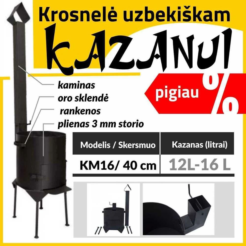 Krosnelė kazanui 12-16L / skersmuo 40cm / plienas 3mm / Kazan Mangal