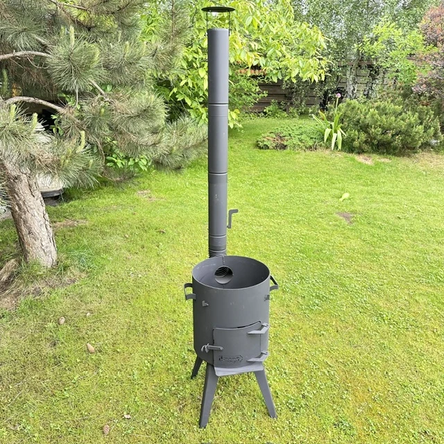 Krosnelė kazanui 16-22L / skersmuo 46cm / plienas 3mm / Kazan Mangal (Neridujančio plieno kaminas)