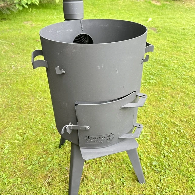 Krosnelė kazanui 16-22L / skersmuo 46cm / plienas 3mm / Kazan Mangal (Neridujančio plieno kaminas)