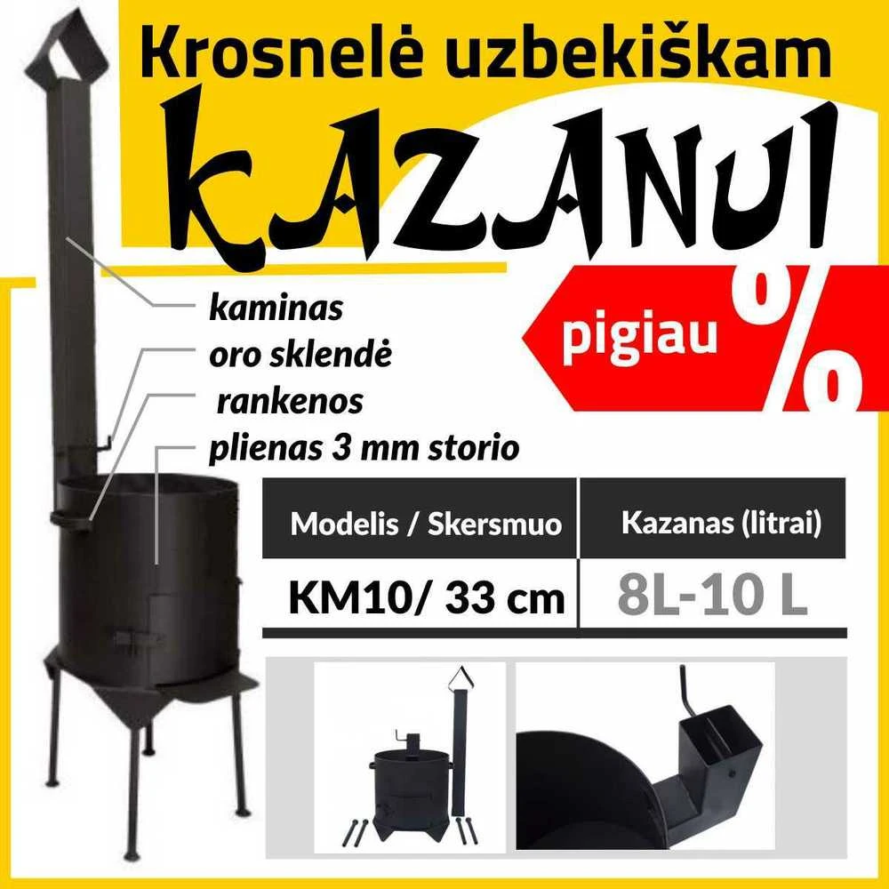 Krosnelė kazanui 8-10L / skersmuo 33cm / plienas 3mm / Kazan Mangal (KM10)