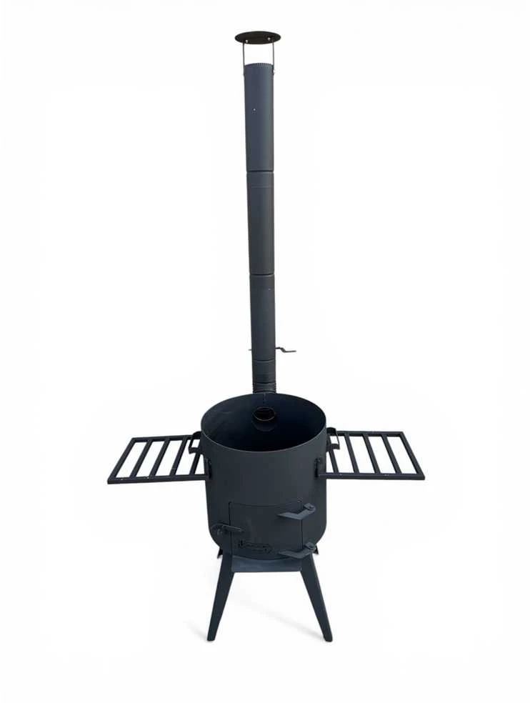 Kazan Mangal Krosnelė su lantynomis / skersmuo 40cm / plienas 3mm / 2 lentynos dovanų