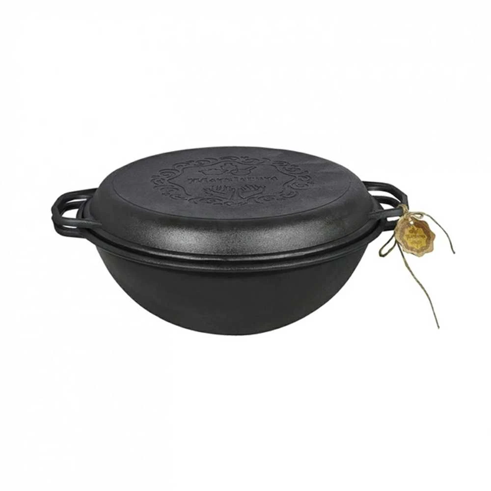 Maysternya Kazanas WOK 12l su ketaus grill dangčiu keptuvė